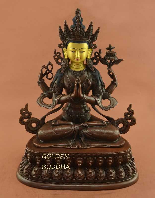 15.25" Tibetan Avalokiteshvara Statue